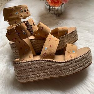 Rag & Bone boho espadrille platform shoes, size 40